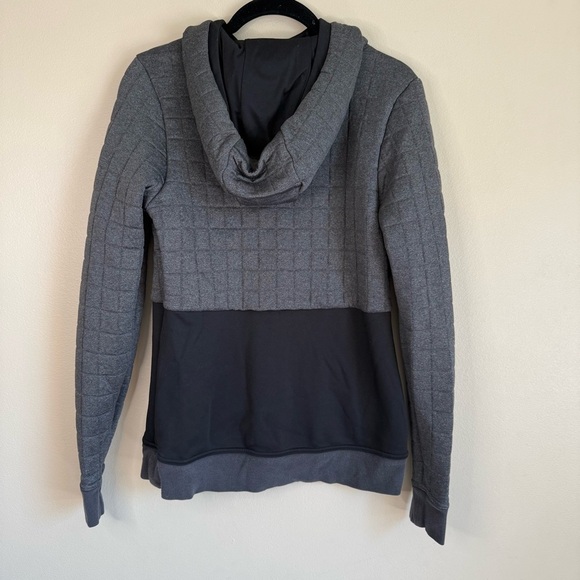 NORTH FACE Black & Gray Quilted Hoodie Sweatshirt Women's - Size SMALL - Picture 3 of 4